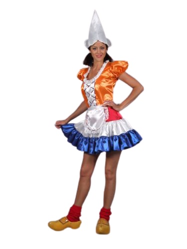 Nederlandse dame oranje - Willaert, verkleedkledij, carnavalkledij, carnavaloutfit, feestkledij, Landen, Nederland, Nederlandse, Kaasmeisje, Hollandse dame, oranje boven
